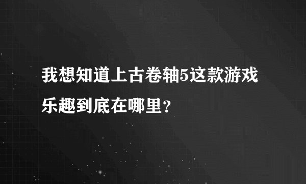 我想知道上古卷轴5这款游戏乐趣到底在哪里？