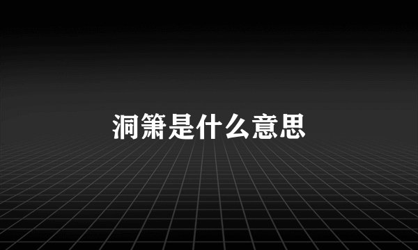 洞箫是什么意思