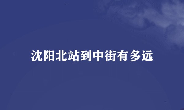 沈阳北站到中街有多远