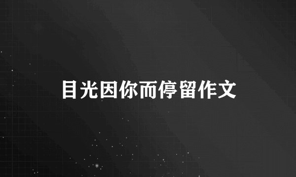目光因你而停留作文