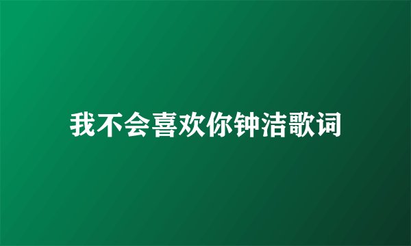 我不会喜欢你钟洁歌词