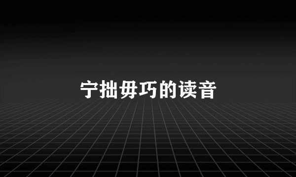 宁拙毋巧的读音