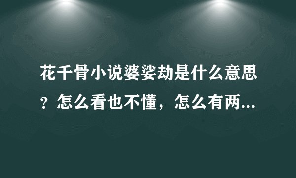 花千骨小说婆娑劫是什么意思？怎么看也不懂，怎么有两个花千骨？
