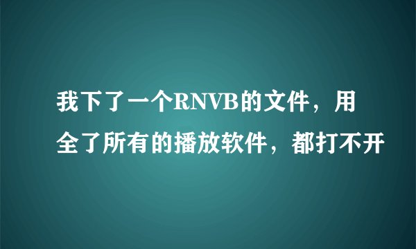 我下了一个RNVB的文件，用全了所有的播放软件，都打不开