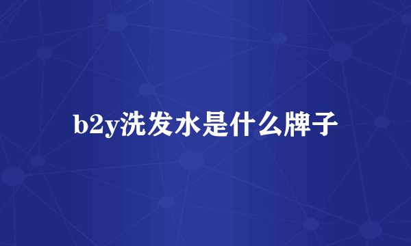 b2y洗发水是什么牌子
