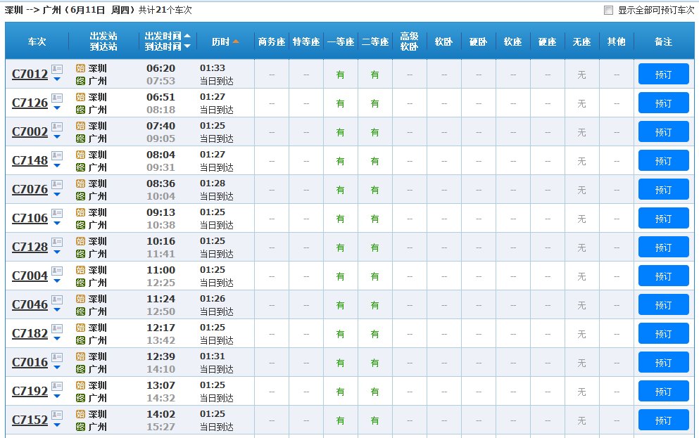深圳至广州的和谐号需要多少时间可以到达？