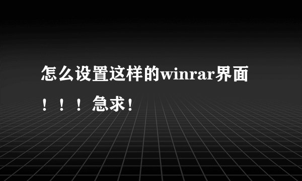 怎么设置这样的winrar界面 ！！！急求！