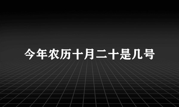 今年农历十月二十是几号