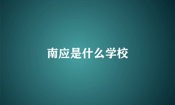 南应是什么学校