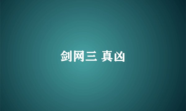 剑网三 真凶