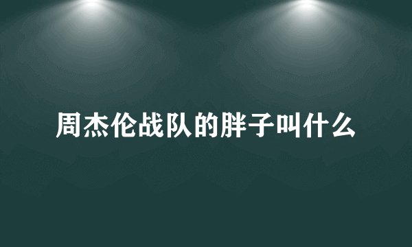周杰伦战队的胖子叫什么