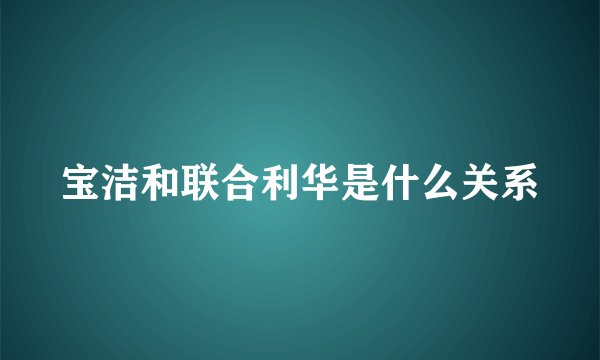 宝洁和联合利华是什么关系