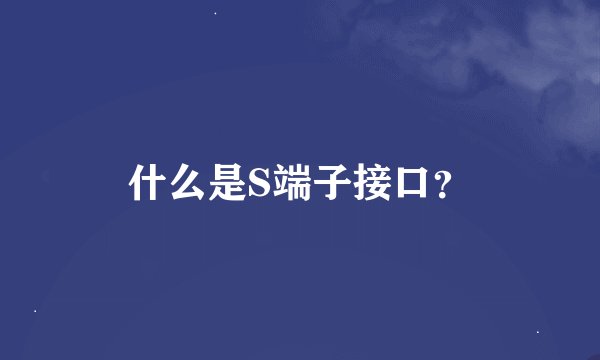 什么是S端子接口？