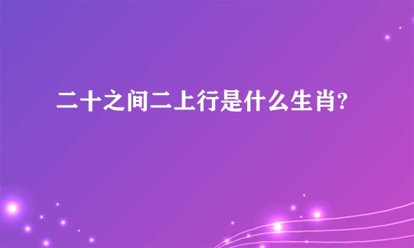 二十之间二上行是什么生肖?