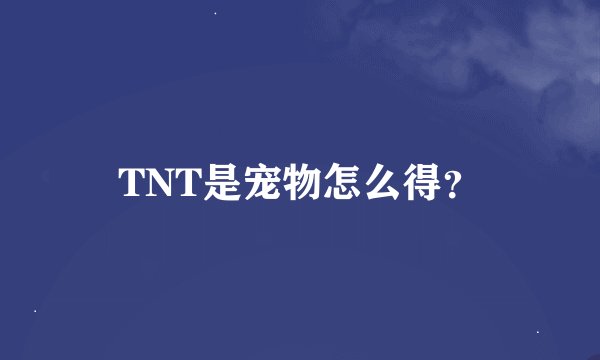 TNT是宠物怎么得？