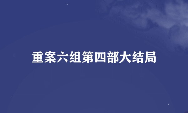 重案六组第四部大结局