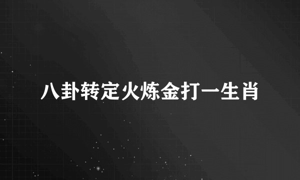 八卦转定火炼金打一生肖