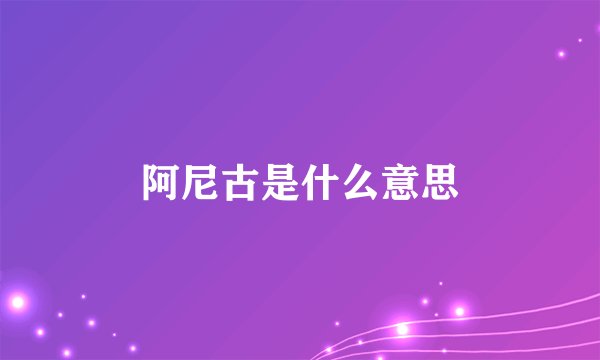阿尼古是什么意思