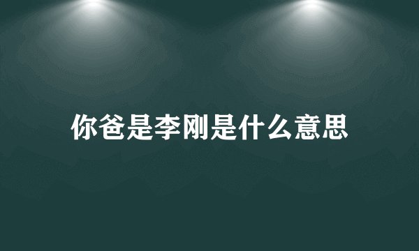 你爸是李刚是什么意思