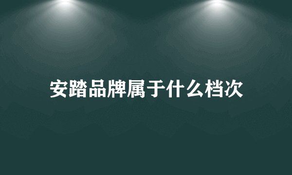 安踏品牌属于什么档次