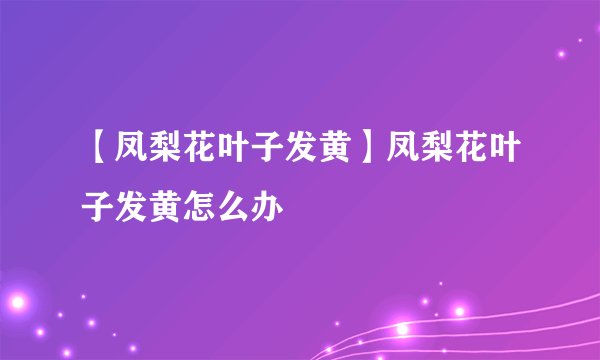 【凤梨花叶子发黄】凤梨花叶子发黄怎么办