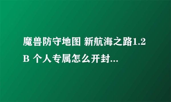 魔兽防守地图 新航海之路1.2B 个人专属怎么开封阿，我拿着圣灵石一起去找神秘商人了，没用阿。