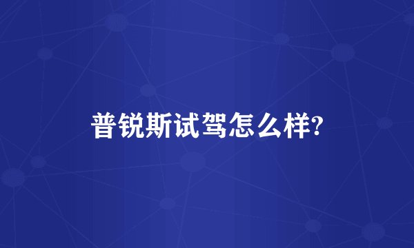 普锐斯试驾怎么样?