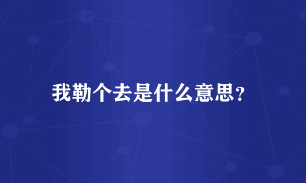 我勒个去是什么意思？