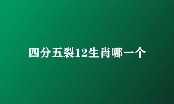 四分五裂12生肖哪一个