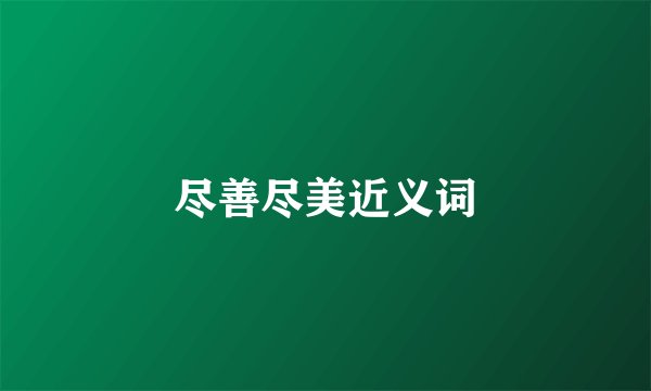 尽善尽美近义词