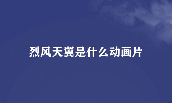 烈风天翼是什么动画片