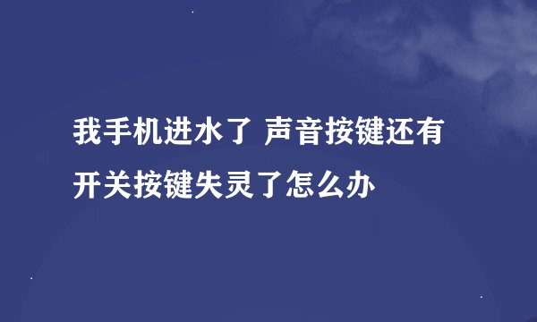 我手机进水了 声音按键还有开关按键失灵了怎么办