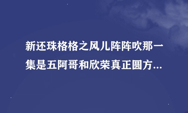 新还珠格格之风儿阵阵吹那一集是五阿哥和欣荣真正圆方是第几集啊