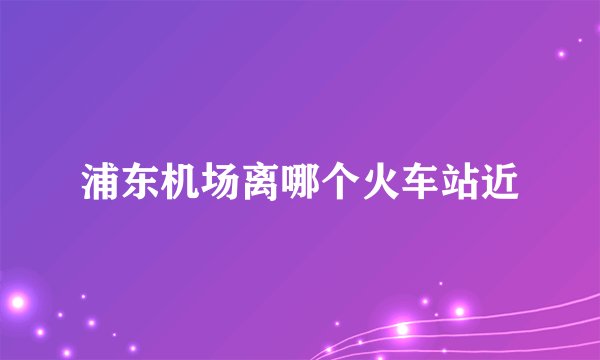 浦东机场离哪个火车站近