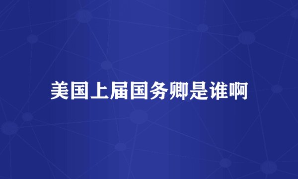 美国上届国务卿是谁啊