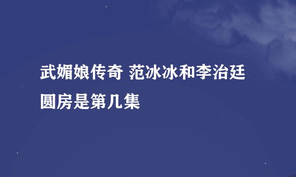 武媚娘传奇 范冰冰和李治廷圆房是第几集