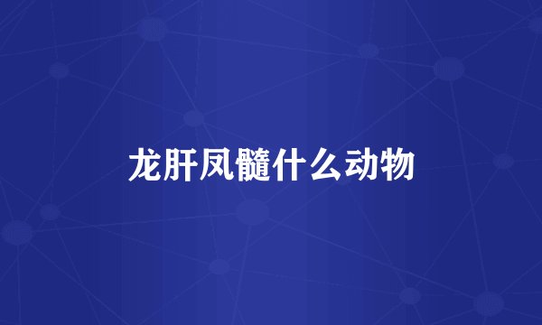 龙肝凤髓什么动物