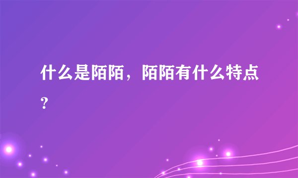 什么是陌陌，陌陌有什么特点？