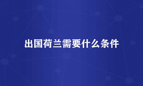 出国荷兰需要什么条件