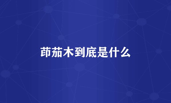 茚茄木到底是什么