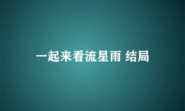 一起来看流星雨 结局