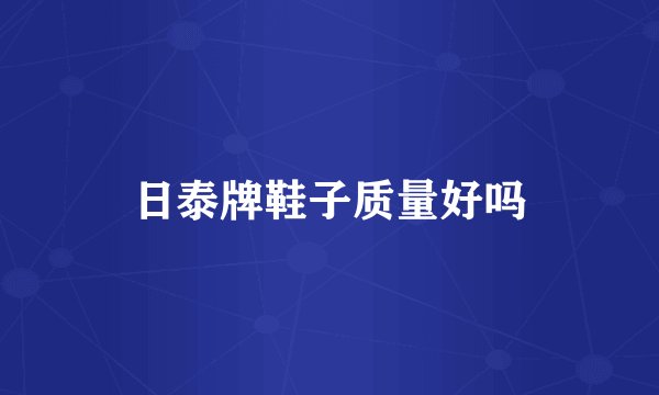 日泰牌鞋子质量好吗