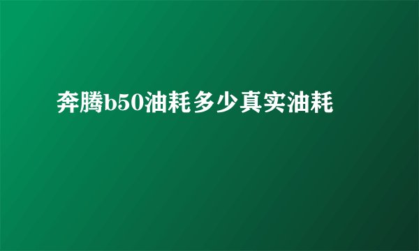 奔腾b50油耗多少真实油耗