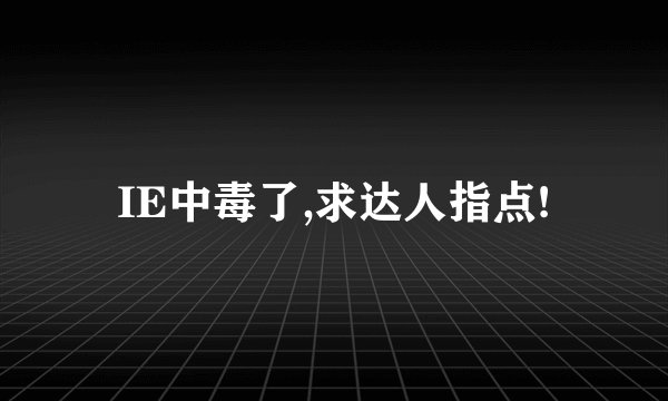 IE中毒了,求达人指点!