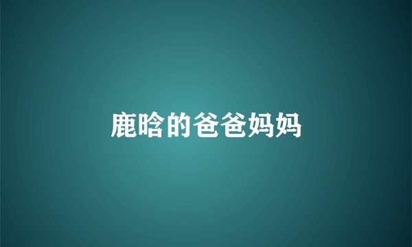 鹿晗的爸爸妈妈