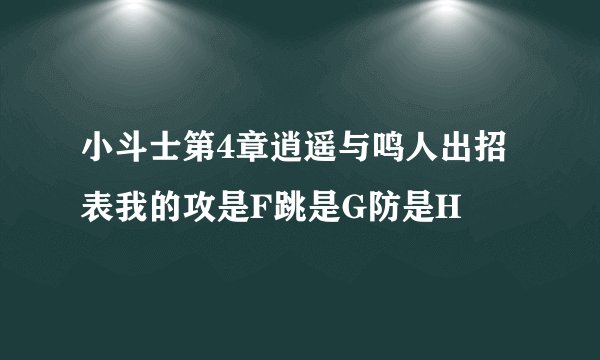 小斗士第4章逍遥与鸣人出招表我的攻是F跳是G防是H