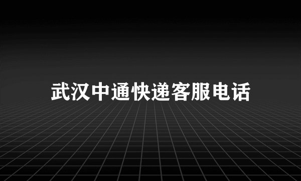 武汉中通快递客服电话