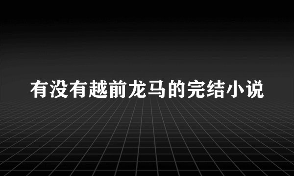有没有越前龙马的完结小说