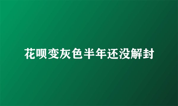 花呗变灰色半年还没解封