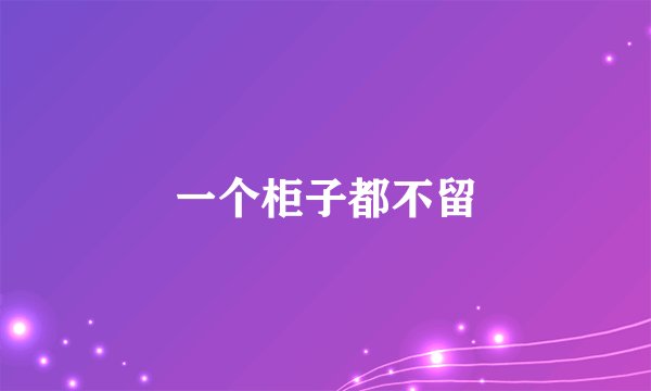 一个柜子都不留
